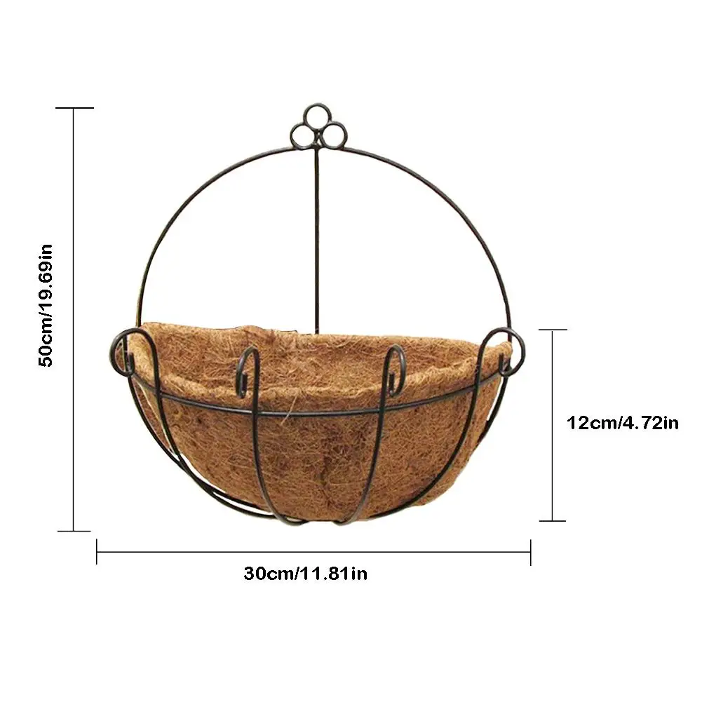 Наружная подвесная корзина, садовые горшки, горшки, цветочный горшок, металлический с кокосовым вкладышем, держатель для растений с цепочкой для украшения дома и сада