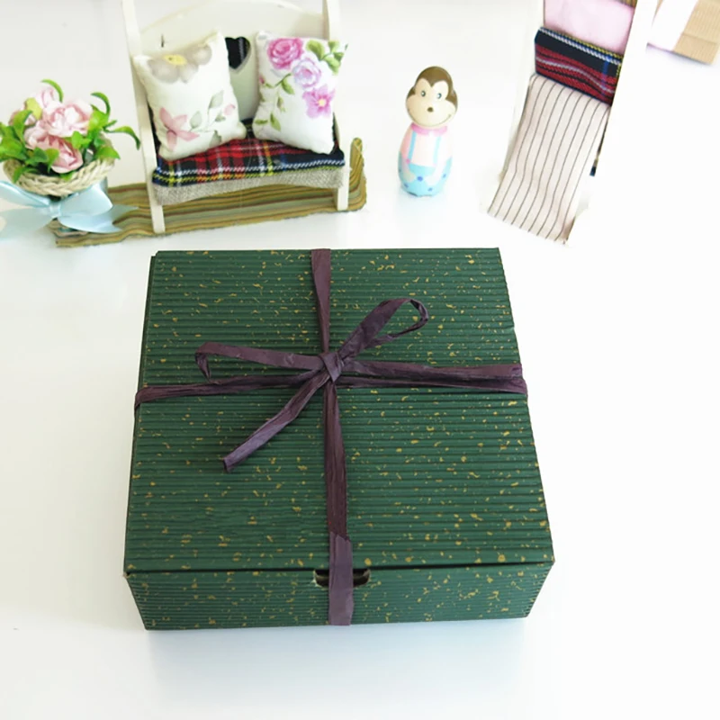 Гофрированная бумажная коробка для печенье Marcarons подарочные коробки для упаковки конфет Рождество красный зеленый коричневый