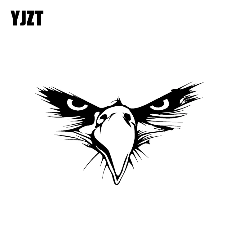 

YJZT 15.5CM*9.5CM Personality Bald Eagle American Bird Beak Head Vinyl Car Sticker Black/Silver Decal C11-1233