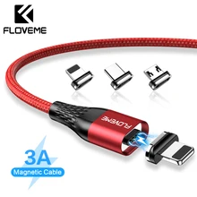 Магнитный usb-кабель FLOVEME для iPhone, Micro USB type C, 3A, кабель для быстрой зарядки для samsung, Xiaomi, huawei, usb C, кабель для зарядки