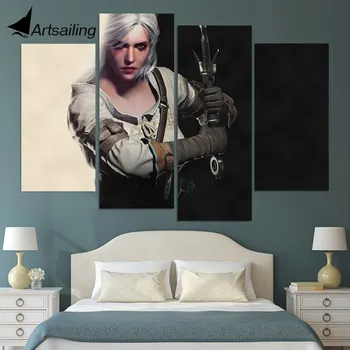 

4 panels Wall Art Canvas Painting computer game HD Printed 4 Pieces Poster Room Decor Pictures for Living Room XA449C