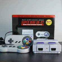 Встроенные классические игры 821 HD ТВ Видео игровая консоль портативная Ретро семейная игровая консоль для SNES игр двойной геймпад PAL& NTSC