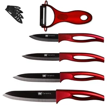Rot Griff Küche Messer Keramik Küchenhelfer 6, 5, 4, 3 Zoll Chef Schneiden Utility Gemüsemesser Keramikmesser Kochen Werkzeuge 5 Stück Set