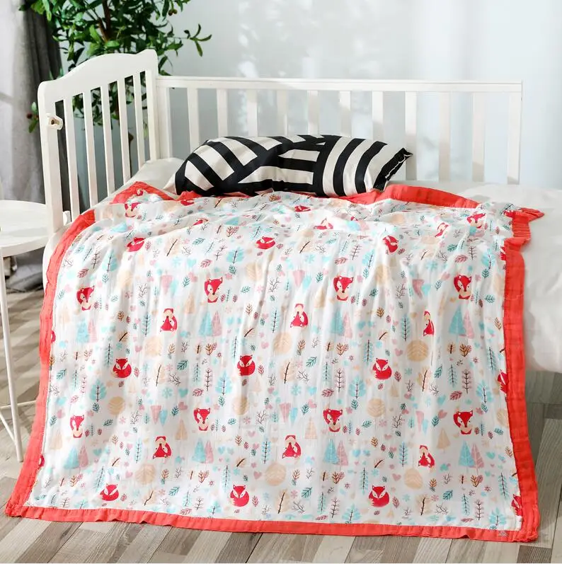 4 и 6 слоев бамбуковое хлопковое детское одеяло для новорожденных квадратное муслиновое детское Пеленальное Одеяло мягкое детское одеяло для сна - Цвет: 4 layers