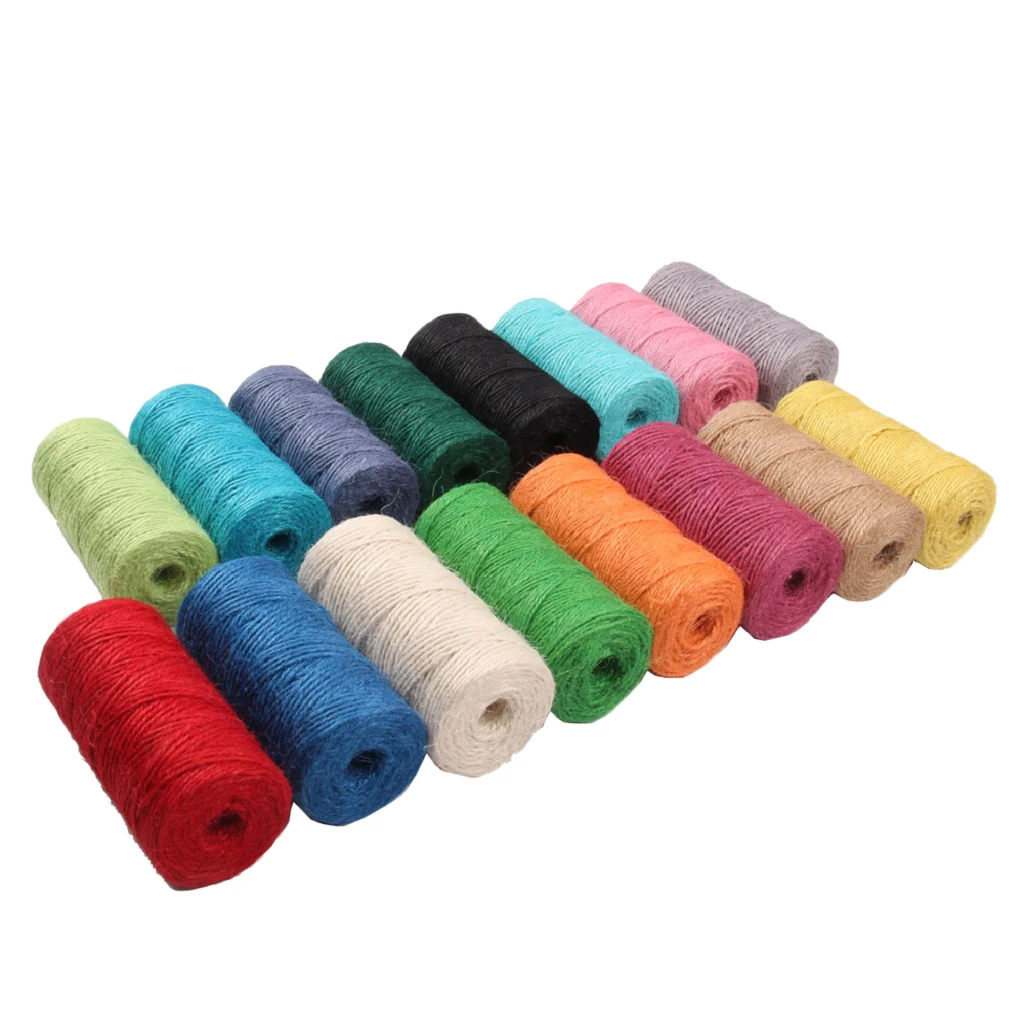 328ft  Jute Twine 2mm Jute Rope Packing Materials Wrapping String DIY Crafts Festivel Home Garden Decorations