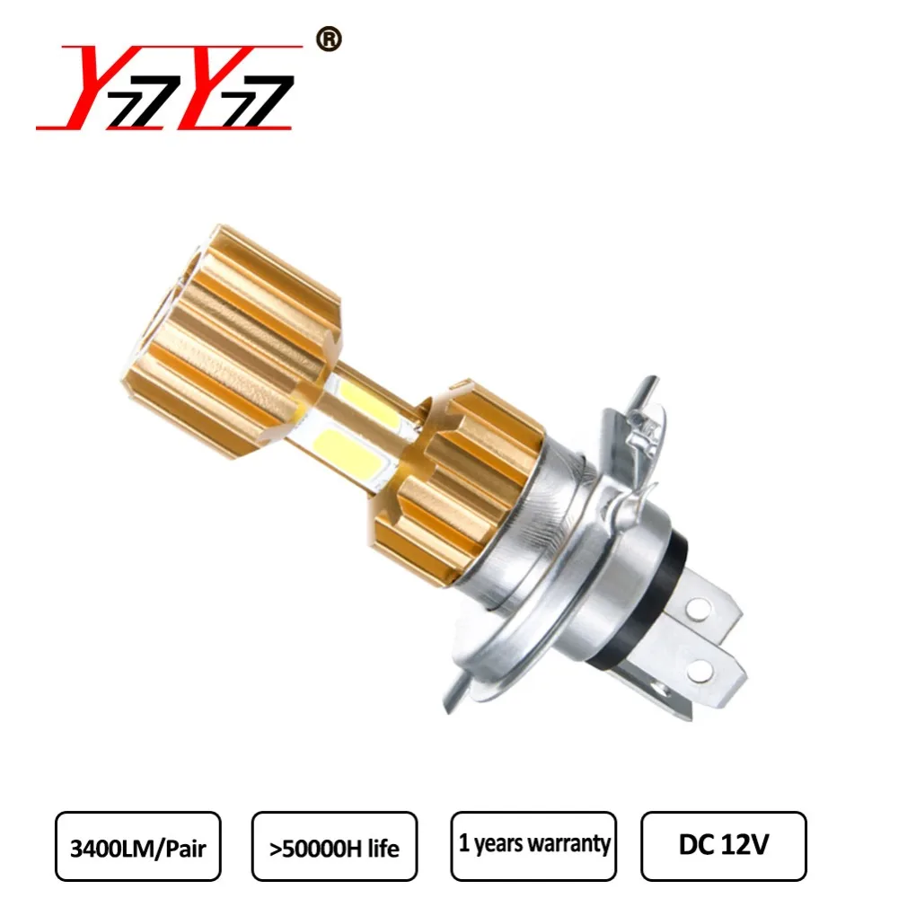 

YzzYzz 12V Hs1 H4 Led Motorcycle Scooter Light Bulb Motorbike 3400LM Led Headlight Motorcycle 6500K Moped Bulbs Moto Accessories