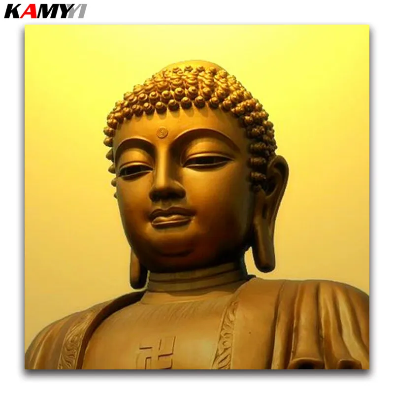 

Full Round Diamond mosaic heads Full Square Diamond embroidery Cross stitch Buddha DIY 3D Diamond painting religion