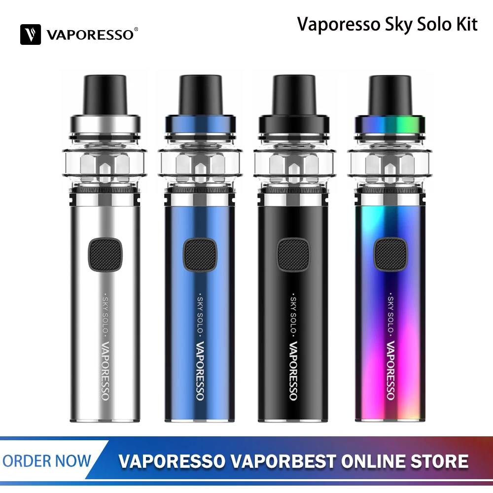 

Vaporesso SKY Solo Kit Vape Pen 1400mAh Built-in Battery 3.5ml Tank with GT Meshed Coil For GT CCELL GT8 E Cigarette