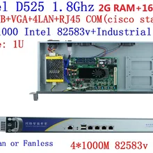 Домашний сервер, сетевой брандмауэр с 4* Intel 1000M 82583 RJ45 120 W, Промышленный источник питания, поддержка ROS Mikrotik и т. д., 2 Гб ram, 16 Гб SSD