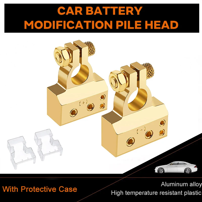 Vehemo золото для авто Батарея терминалы автомобиля батарея терминалы батарея терминал разъем зажим положительный зажим разъем