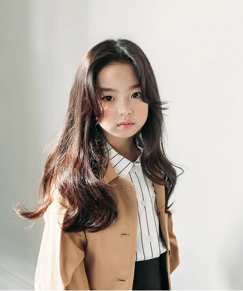 khaki long autumn jackets for teenage girls outerwears cotton lantern sleeve coats kids tops clothing children trench coats girl (10)