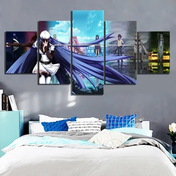 

Prints Painting Poster Wall Artwork 5 Panel Akame Ga KILL Animation Canvas Pictures Home Background For Living Room Decoration