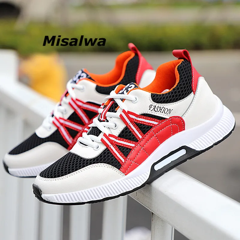

Misalwa Height Increasing 5CM Elevator Men Sneakers Summer Mesh Leather Casual Shoes Invisible Lift Men Loafers Footwear