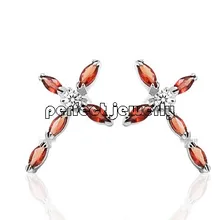 Серьги Гранат серьгу натуральной Гранат 925 серебряный крест стиль 0.1ct* 10 шт. Самоцветы#14100734