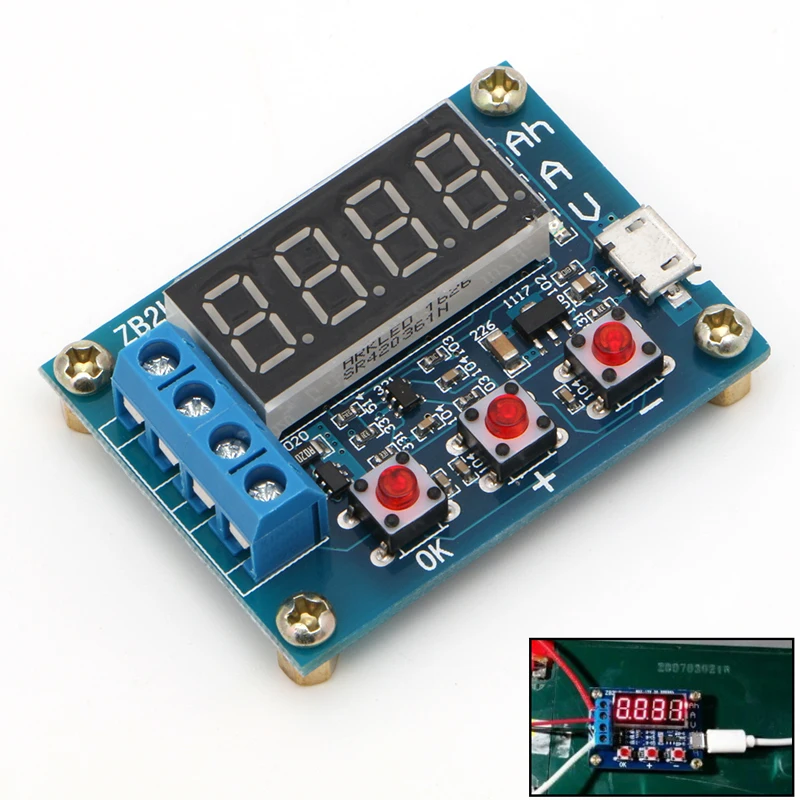 

OOTDTY Electrical Components ZB2L3 Li-ion Lithium Lead-acid Battery Capacity Meter Discharge Tester Analyzer