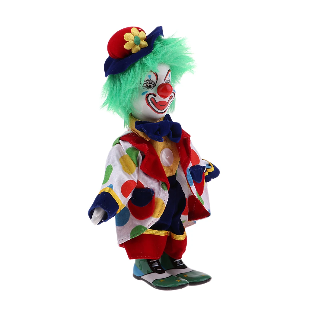 18cm Ceramic Clown Figure Doll Halloween Ornaments Home Table Desk Top Decor #4
