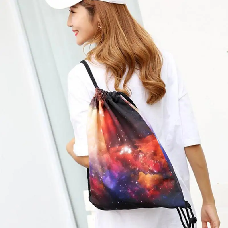 Унисекс Мода Звезда рюкзак на шнурке с принтом рюкзак пляжная сумка для покупок дорожная для женщин мужчин случайный цвет #125