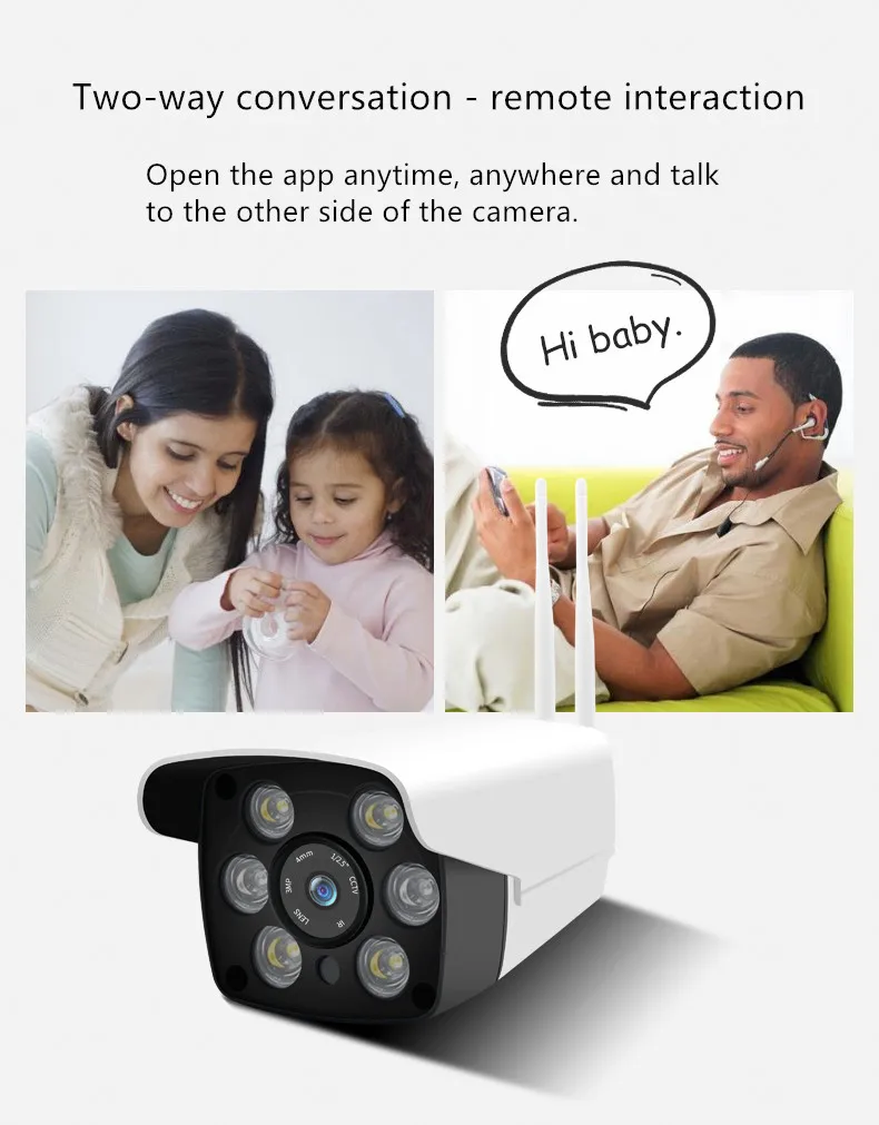 Двухсторонняя аудио, 720 P домашняя камера безопасности для домашних животных Детский монитор, автоматический круиз удаленный монитор с Micro