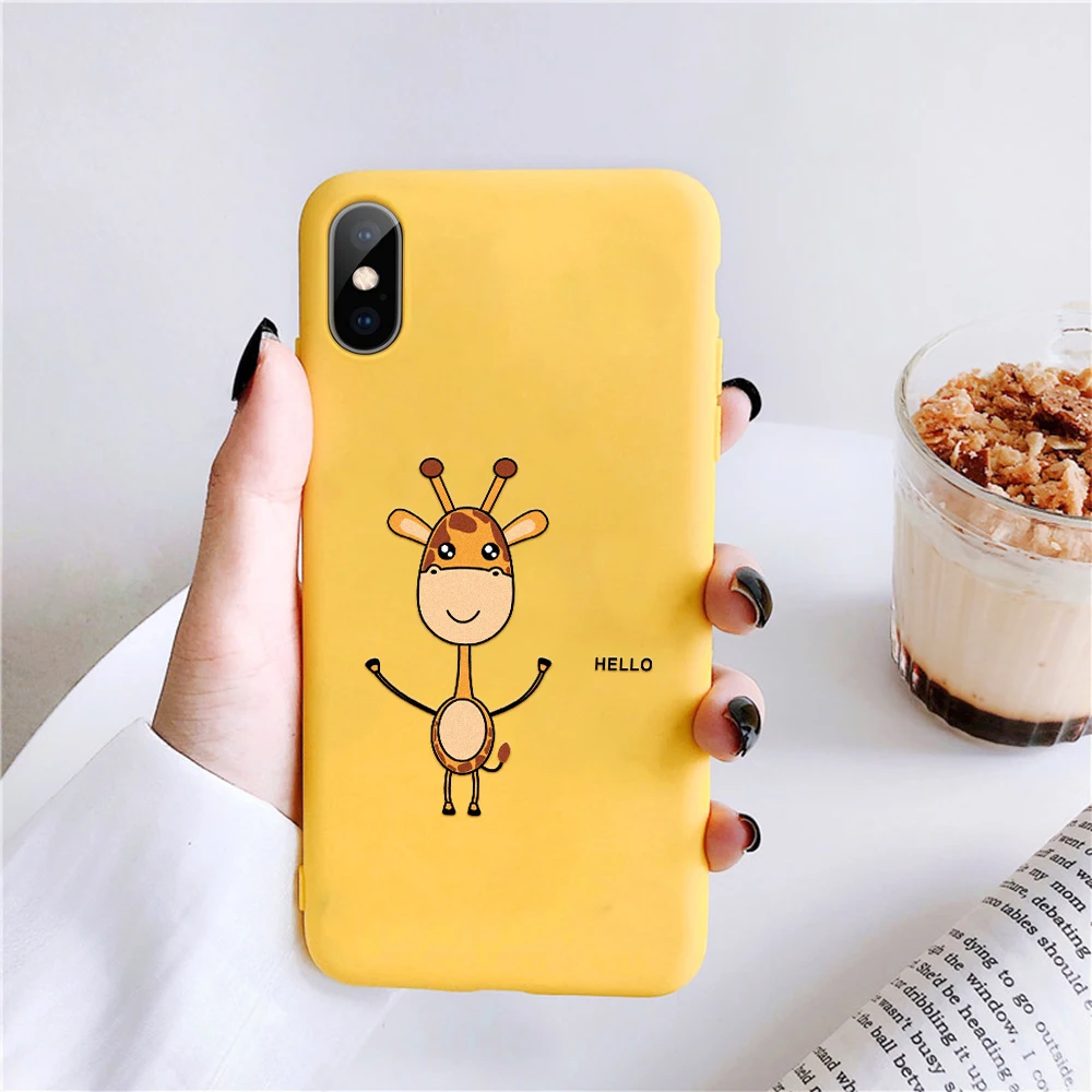 Чехол с изображением кактуса авокадо жирафа для iPhone X 6 6s 8 7 Plus XS Max XR милый
