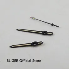 Модный дизайн BLIGER черный край Желтые Светящиеся стрелки часов подходят Miyota 8205 8215 821A мужские купальные трусы в часовых стрелок HS4