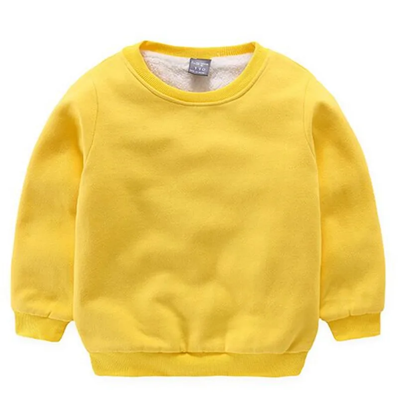 Лидер продаж, брендовая детская толстовка, зима, новая одежда с длинными рукавами детские осенние толстовки для девочек и мальчиков, хлопковые худи из флиса - Цвет: yellow