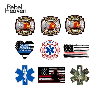 

Rebel Heaven Funny Car Stickers JDM Thin Red Line Firefighter USA Flag Firefighters Mom Maltese Cross Vinyl Car Stickers Decals