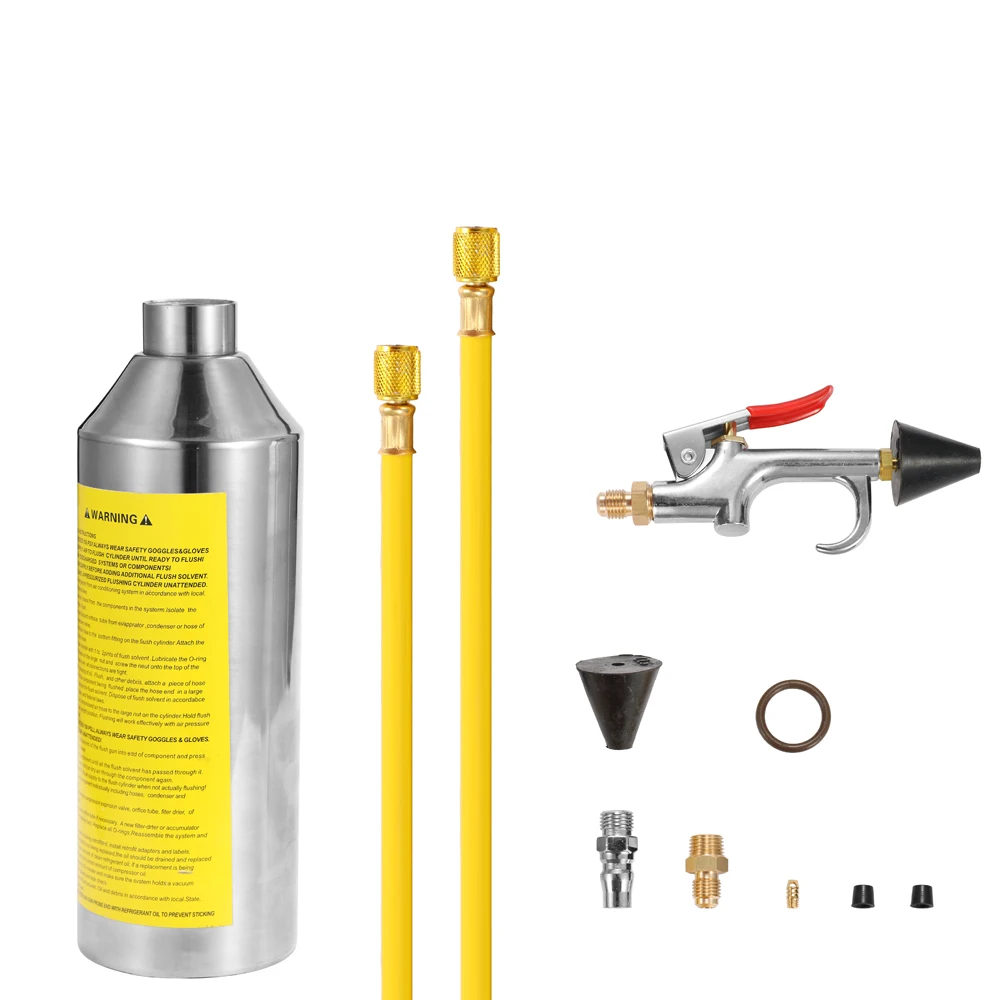 

Car Air Conditioning Pipe Cleaning Bottle Flush Canister Clean Tool Set Kits R134a R12 for Auto A/C Air Conditioning Tool Kits