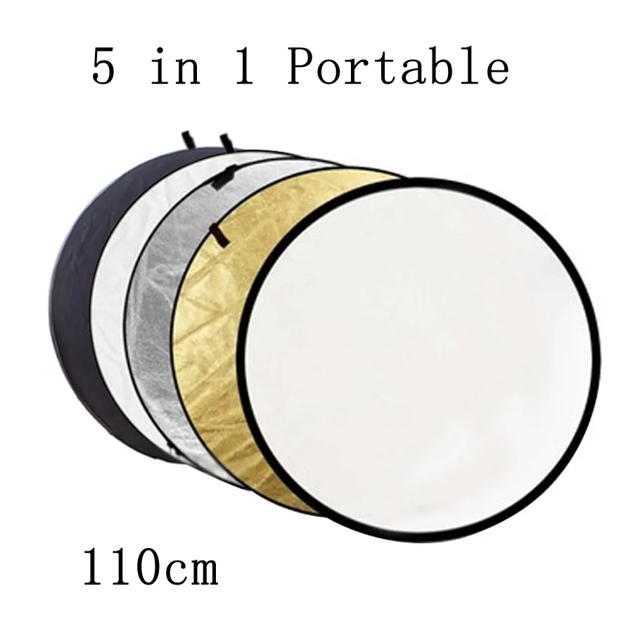 

BIZOE 110cm 5 in 1 Portable Collapsible Light Round Photography Reflector for Studio Multi Photo Disc Outdoor studio reflector