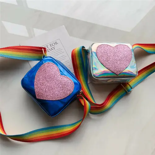 Модная новинка для маленьких девочек с пайетками на плечах❤Радуга Сумка хранение с экономией пространства сумки