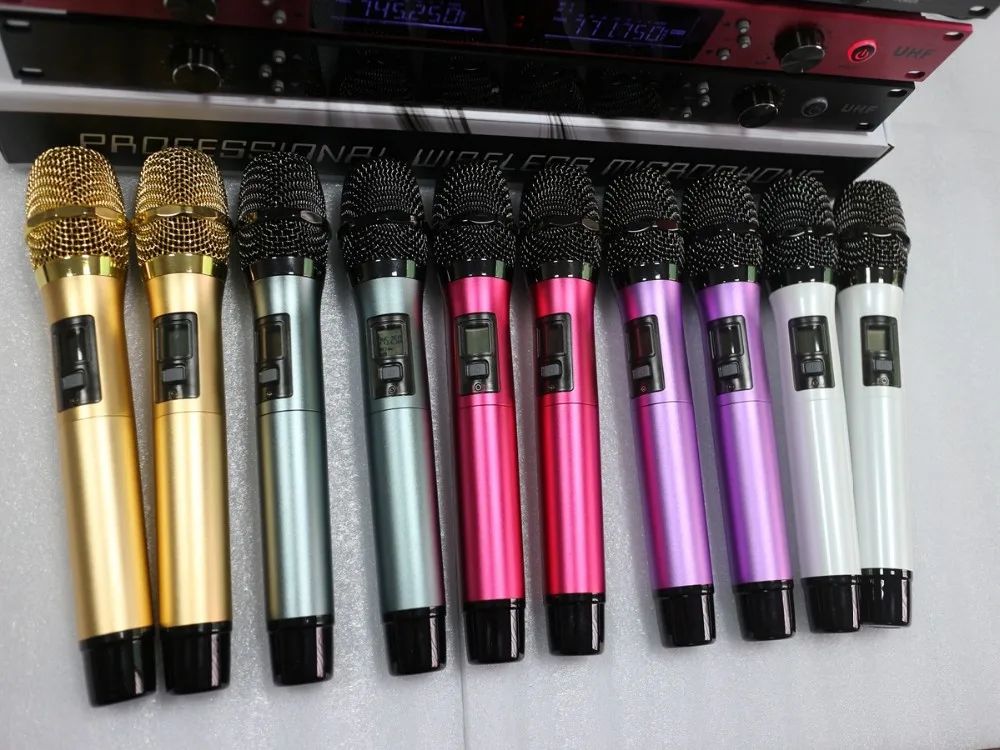 Wholesale 5set Lot 4 Colors Choice Duo Screen High Class Uhf Wireless Microphone Karaoke Kg338 Microphones Aliexpress