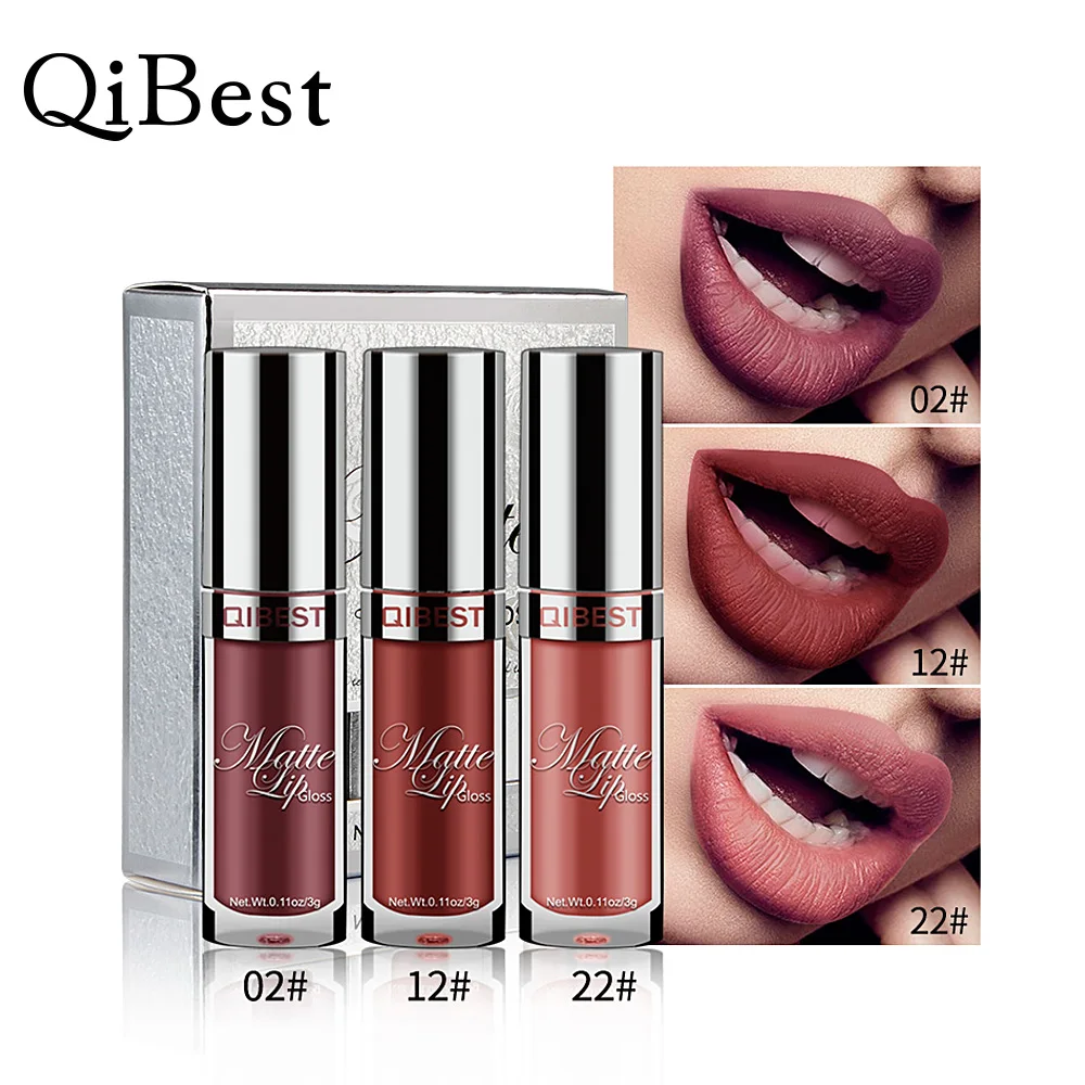 QiBest Brand 24 Color Volumen Labios Velvet Matte Lip 