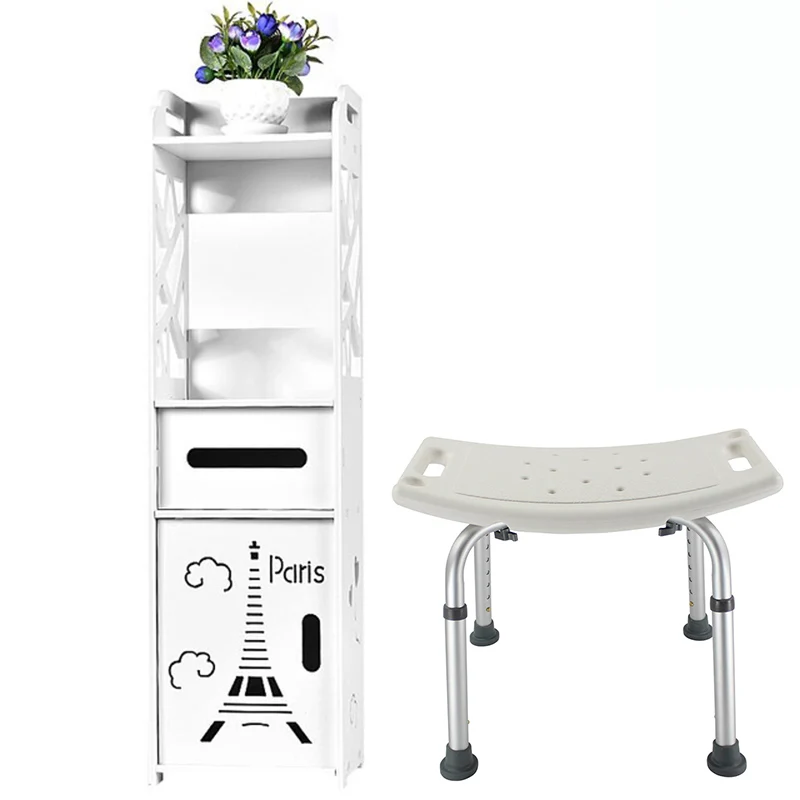 الحد الأدنى الطابق شنت نايتستاندس DIY البسيطة PVC خزانة السرير مربع الحديثة المرحاض تخزين الحمام الجرف منضدة