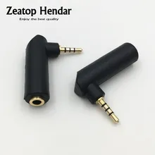 1 pçs ângulo direito jack 3.5mm fêmea para 2.5mm 4 pólos estéreo macho plug fone de ouvido adaptador diy banhado a ouro conector