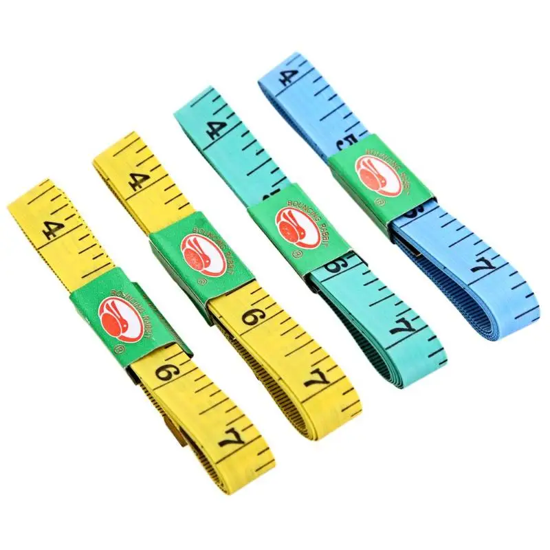 

4pcs Body Measuring Ruler Sewing Tailor Tape Measure Soft Flat Sewing Ruler Meter Sewing Measuring Tape Random Color 60Inch 1.5M