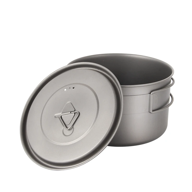 TOAKS Camping al aire libre de 700 ml copa de ultraligero de titanio olla con tapa y plegado de POT-700-D115-L