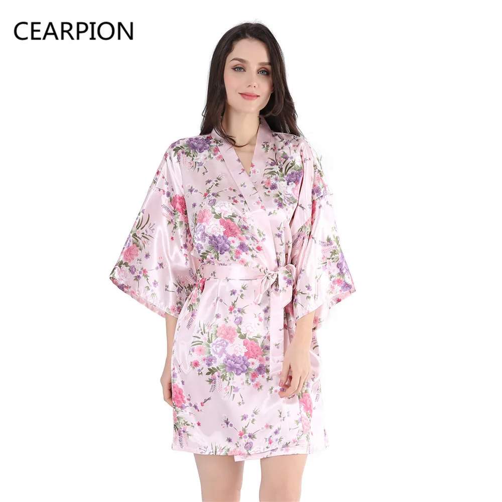 CEARPION халат подружки невесты кимоно Ночная одежда для сна с цветочным принтом