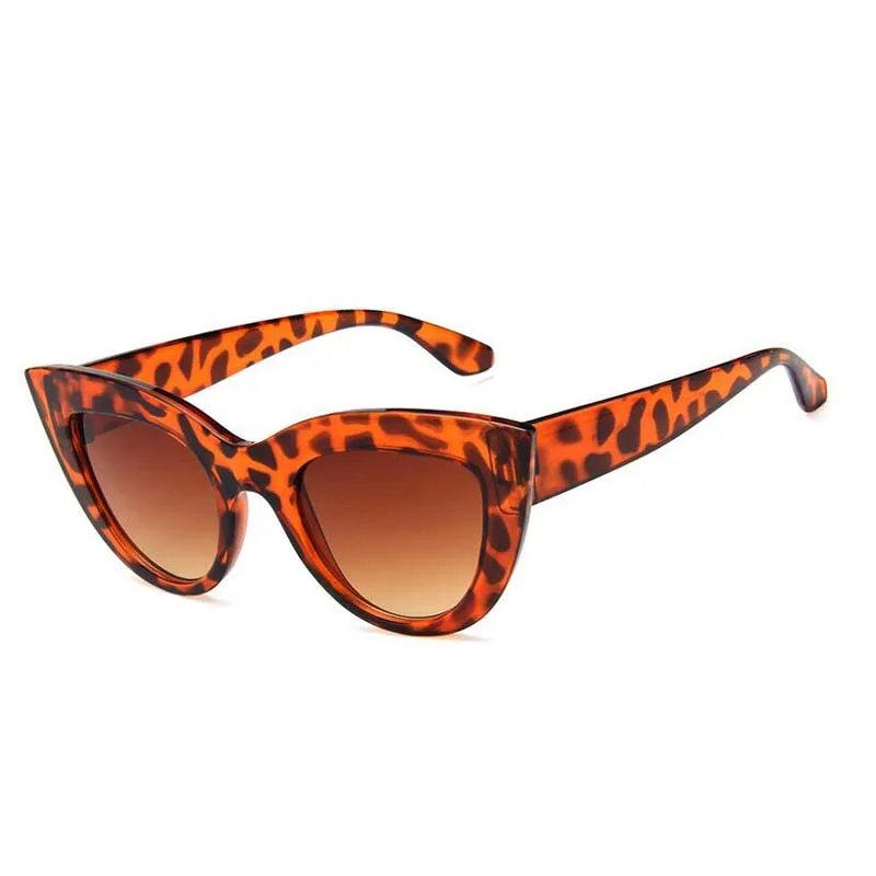 Для женщин солнцезащитные очки «кошачий глаз» в стиле ретро тонированные Цвет стекла, солнцезащитные очки, Брендовая Дизайнерская обувь Винтаж в форме вогнуто-Выпуклое стекло, de sol UV400 - Цвет линз: 10