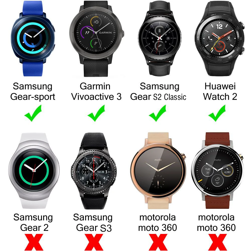 Samsung GearSport band Samsung Gear 2 Classic band Garmin Vivoactive 3 band Soft Silicone Sport Quick 20mm Smart Watch Bands Strap Black Men Women 002 (3)