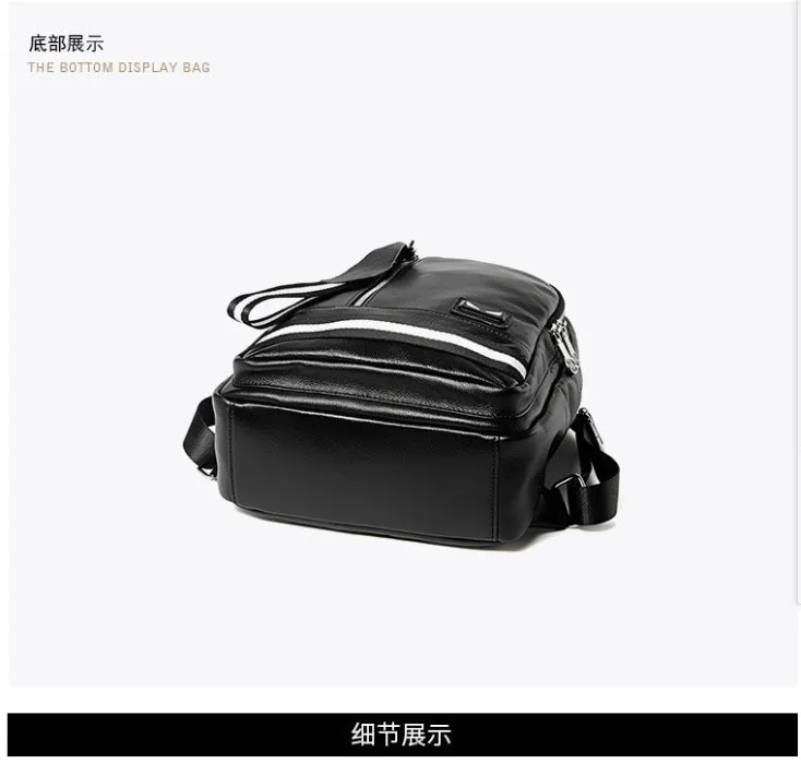 

4 color backpack 2019 new casual top layer leather shoulder bag female B54439 190421 jia