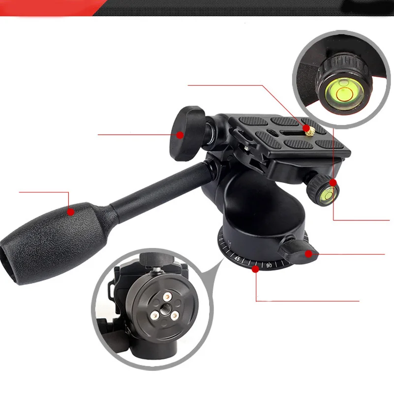

Fotopal QZSD Q08 3-Way Fluid Head Rocker Arm Video Tripod Ball Head+ Quick Release Plate For DSLR Camera Tripod Monopod