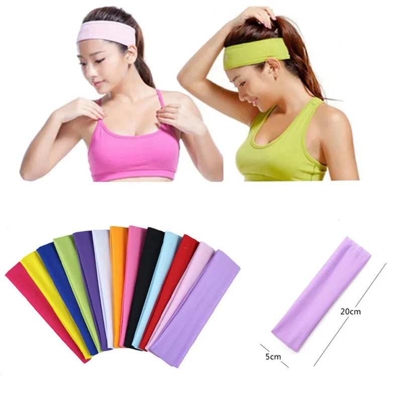 

Fashion Women Hair Accessories Sports headband Elastic Monochrome Hair Band Stretch Solid Color Headband Hairband ports Yoga Gym