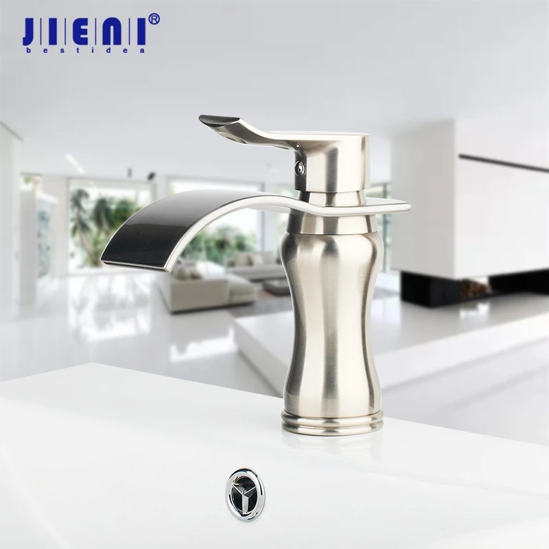 Buy Basin Sink Faucet Waterfall Bathroom Mixer Nickel