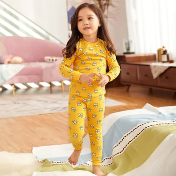 

Child Homewear Pajamas for Girls Kids Sleepwear Autumn Winter Long Sleeve Nightwear Sets Cartoon Lovely Girls Teen Clothes Sets