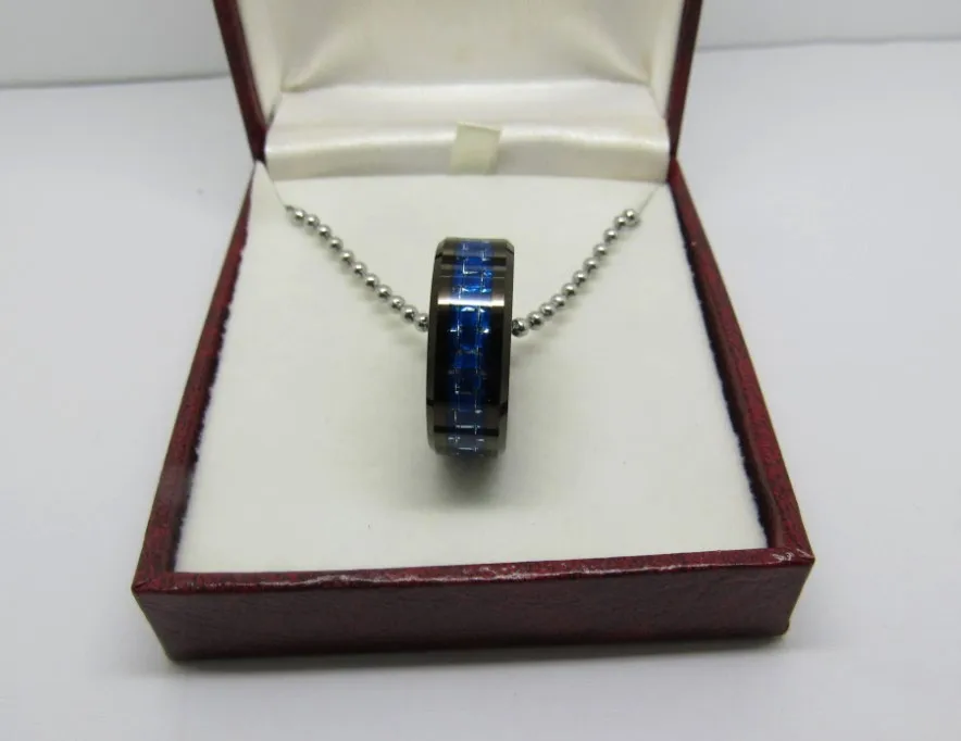 mens blue tungsten rings