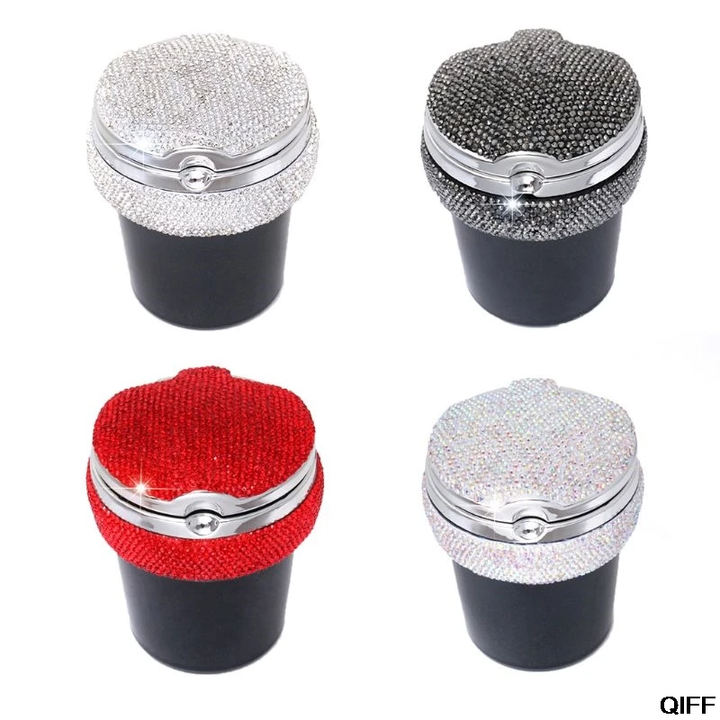 

Car Cigarette Ashtray with Blue LED Light Indicator Portable Bling Smokeless Cylinder Cup Holder for Most Vehicles May06