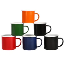 11 унций, 17 унций, пустая эмалированная Кружка, цветная эмалированная чайная чашка, ностальгическая креативная винтажная эмалированная посуда для влюбленных, кофейные чашки, чайная чашка