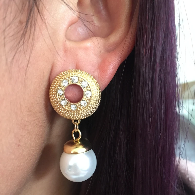 

Free Shipping Crystal Sweet Pearl Earring