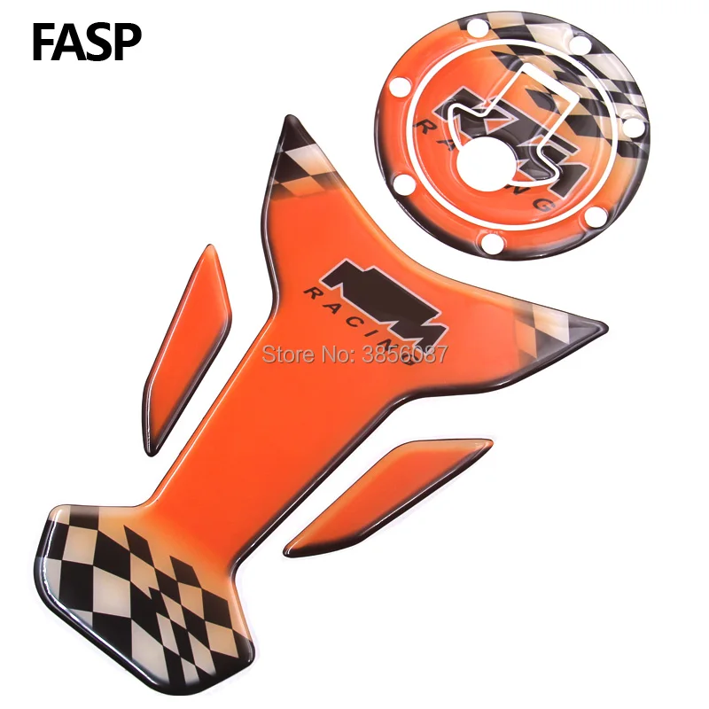 

FASP Motorcycle Emblem Protection Tank Pad Protective Decal Sticker For 2011-2016 KTM Duke 125 200 390 Black Color Style 102