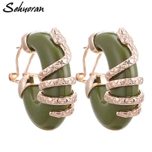 Sehuoran, европейские и американские серьги из каучука Oorbellen для женщин, серьги-гвоздики в виде змеи, женские серьги