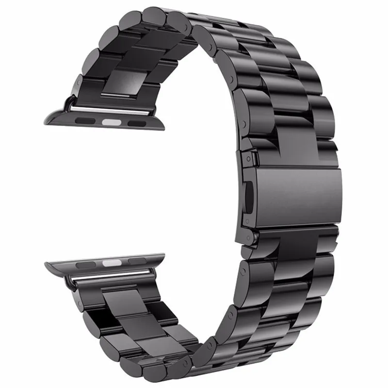 Металлический ремешок для часов Apple Watch 38 мм 40 мм 42 мм 44 мм, роскошный мужской ремешок VIOTOO из нержавеющей стали для iwatch Serie 4 3 2 1 - Цвет ремешка: Black